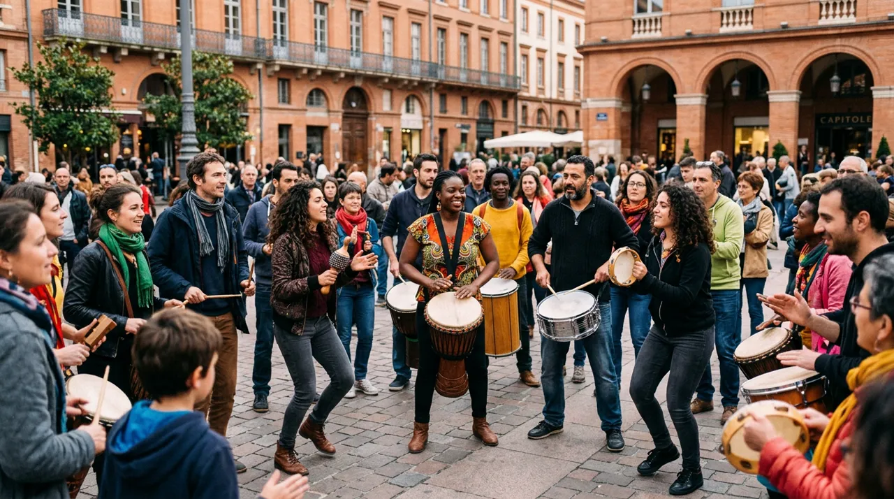 Rencontre musicale citoyenne dans l'espace public à Toulouse